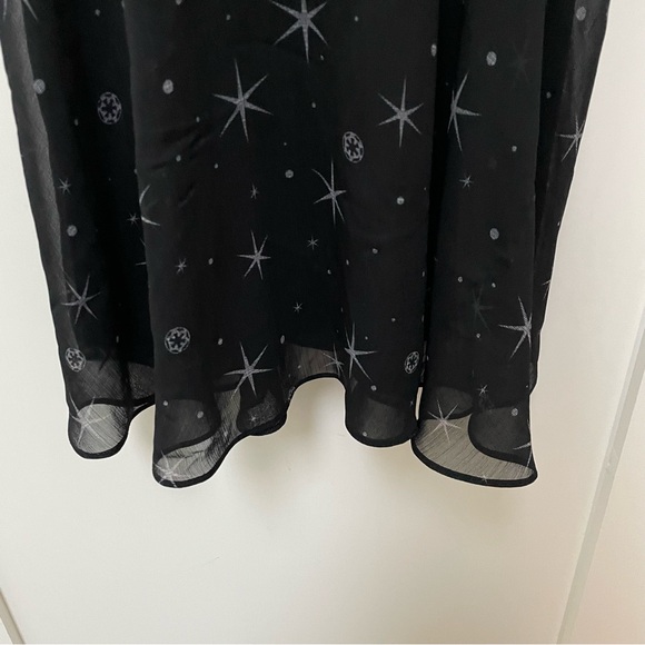 Star Wars Women's Black Imperial Galactic Empire Chiffon Dress Size Small Stars - Picture 3 of 12
